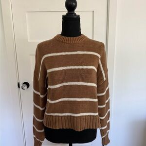 Jenni Kayne Brown and Cream Striped Sweater